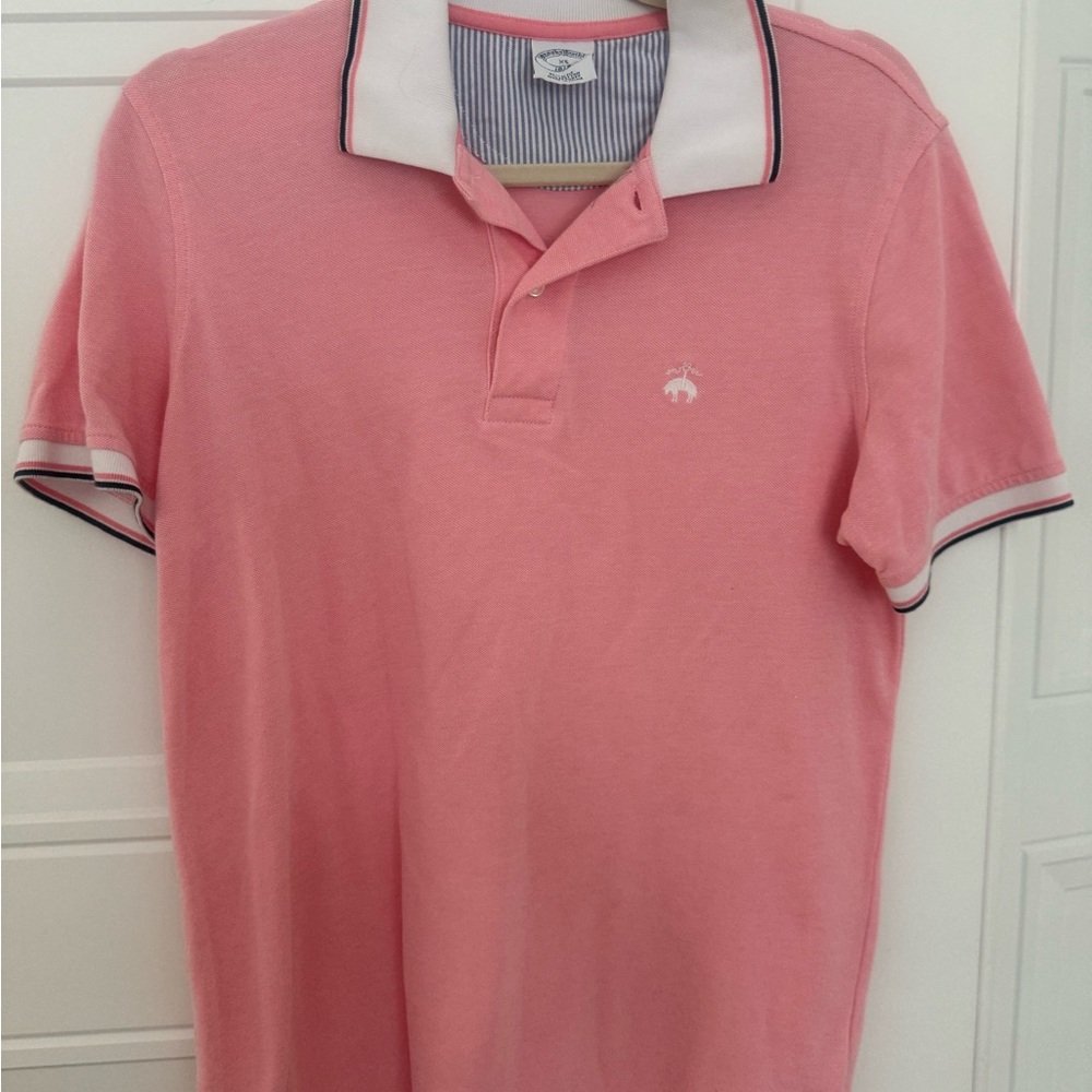 Brooks Brothers Pink Polo Shirt with White Trim